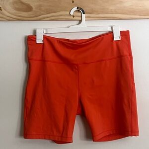 Athleta Ultimate Stash Pocket Shorts 7in Women Size XL Orange Workout Athleisure